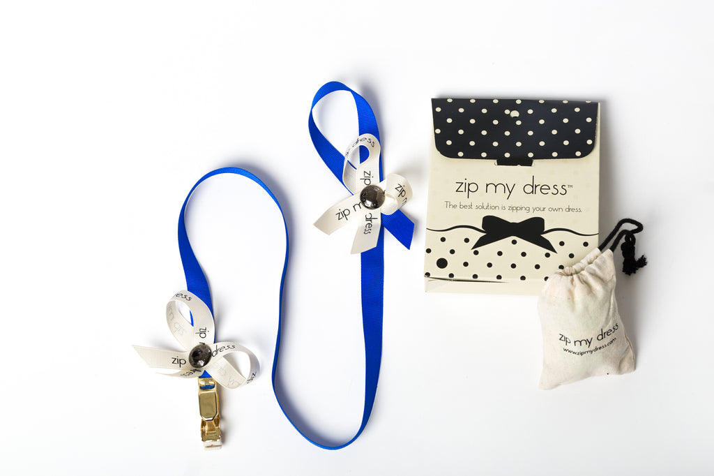 <strong>zip my dress<sup>®</sup></strong> Dark Blue ribbon